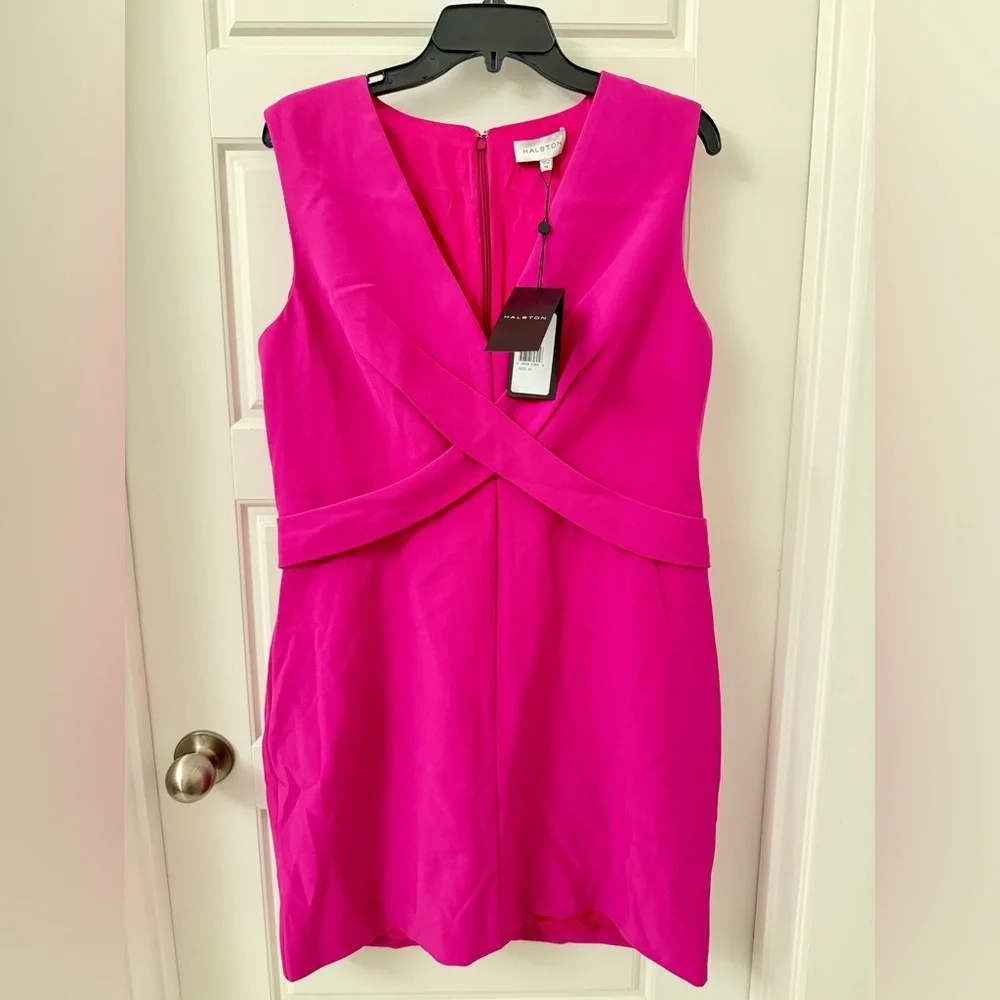 Halston Colette Crossover Mini Dress